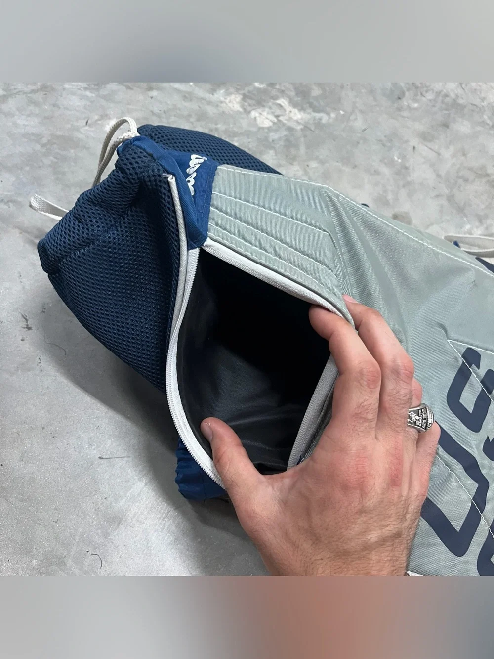 Wilson US Open Tennis Backpack Sling Bag - Grey White Blue